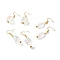 Brass Dangle Earrings, with Transparent Acrylic Beads, Mixed Shape, Clear AB, 40~51mm, Pin: 0.6mm