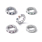 Brass Micro Pave Cubic Zirconia European Beads, Flat Round, Rack Plating, Long-Lasting Plated, Lead Free & Cadmium Free, Mixed Color, 8.5x2mm, Hole: 5.5mm