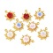 Alloy Resin Pendants, Sun & Flower, Golden, Mixed Color, 21.5x18.5x6mm, Hole: 1.6mm