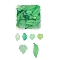 60Pcs 6 Style Transparent & Frosted & Opaque Acrylic Pendants, Leaf, 10pcs/style