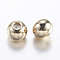 Brass Beads, with Rubber Inside, Slider Beads, Round, Golden, 4x3mm, Rubber Hole: 0.9mm