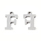 201 Stainless Steel Charms, Alphabet, Letter.F, 9x5.5x1mm, Hole: 1mm