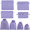 16Pcs 4 Styles Polyester Imitation Burlap Packing Pouches Drawstring Bags, for Christmas, Wedding Party and DIY Craft Packing, Medium Purple, 9~18x7~13cm, 4pcs/style