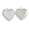 Rack Plating Heart Brass Locket Pendants, Cabochon Settings, Long-Lasting Plated, Lead Free & Nickel Free & Cadmium Free, Long-Lasting Plated, Platinum, 25x22.5x4.5mm, Hole: 2mm, Inner Size: 16.5x16.5, Tray: 18.5x17