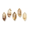 Faceted No Hole Synthetic Tigerskin Glass Double Terminated Points, for Wire Wrapped Pendants Making, 19~22x7~8mm