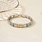 Elegant Brass Cubic Zirconia Rectangle Link Chain Bracelets for Women, with Rhinestone, Colorful, 7-1/8 inch(18cm), link: 60x40mm