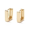 Rack Plating Brass Rectangle Hoop Earrings for Women, Cadmium Free & Nickel Free & Lead Free, Real 18K Gold Plated, 12.5x9.5x4mm, Pin: 0.9mm