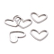 Tarnish Resistant 201 Stainless Steel Linking Rings, Laser Cut, Asymmetrical Heart, Stainless Steel Color, 10.5x13x1mm