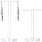 FINGERINSPIRE 2Pcs Acrylic Earrings Stand Holder T-Shape with Holes Ear Studs Display Rack Jewelry Organizer Earring Retail Photography (Clear & Black-Hexagon Base, 2 Heights: 14cm & 11cm)
