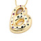 Brass Micro Pave Cubic Zirconia Letter Pendant Necklaces, Real 18K Gold Plated, Letter B, 17.40~17.80 inch(44.2~45.2cm), Pendant: 30x22.5mm
