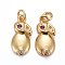Brass Micro Pave Cubic Zirconia Pendants, Long-Lasting Plated, Rabbit, Real 18K Gold Plated, 
14.5x7x2.5mm, Jump Ring: 5x0.7mm, Inner Diameter: 3.5mm