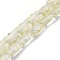 Electroplate Glass Beads Strands, Rectangle, Half Rianbow Plated, Faceted, Light Yellow, 12.5x8x5.5mm, Hole: 1.2mm, about 32pcs/strand, 15.98 inch(40.6cm)