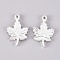 Alloy Pendants, for Jewelry Making, Maple Leaf, Silver, 23x15x2mm, Hole: 1.5mm