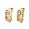 Brass Micro Pave Cubic Zirconia Hoop Earring, Light Gold, 18x6mm