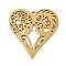 304 Stainless Steel Pendants, Heart with Human, Hollow, Golden, 28x27x1.5mm, Hole: 1.5mm