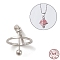 Anti-Tarnish Rhodium Plated 925 Sterling Silver Locket Style Planet Pinch Bails, for Pearl Gemstone Beads, with 925 Stamp, Platinum, 15x12.5mm, Hole: 4x2.5mm