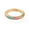 Adjustable Brass Micro Pave Cubic Zirconia Cuff Rings, Open Rings, Long-Lasting Plated, Golden, Colorful, Size 5, 16mm