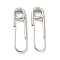 Rack Plating Brass Pendants, Paper Clip, Platinum, 36x10x4mm, Hole: 5.5mm