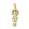 Brass Micro Pave Cubic Zirconia Pendants, Cadmium Free & Nickel Free & Lead Free, Real 18K Gold Plated, Human, Colorful, 28.5x10.5x2mm, Hole: 4x3mm