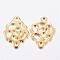 304 Stainless Steel Links connectors, Flower, Golden, 14x11x1mm, Hole: 1.2mm