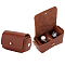PU Imitation Leather Wedding Ring Pouch, Jewelry Storage Bags, with Light Golden Tone Snap Buttons, Sienna, 4.5x6.8x3.7cm