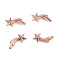 Zinc Alloy Cabochons, for DIY Crystal Epoxy Resin Material Filling, Star/Meteor, Rose Gold, 16x8x3mm