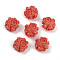 Dyed Synthetic Coral Carved Beads, Flower, Indian Red, 22x20x12.5mm, Hole: 1.6mm