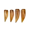 Dyed Natural Yellow Agate Pendants, Ivory Shape Charms, Dark Goldenrod, 28~36.5x9~12.5x9~12mm, Hole: 1.8~2mm
