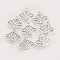 Tibetan Style Alloy Charms, Lotus, Cadmium Free & Lead Free, Antique Silver, 14x16x1.5mm, Hole: 1.5mm
