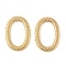 304 Stainless Steel Linking Rings, PVD Vacuum Plating, Textured Oval Shape, Real 18K Gold Plated, 21x15x2mm, Inner Diameter: 15x9mm