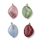 Acrylic Pendants, with Brass Findings, Nuggets, Platinum, 20.5x13.5x6mm, Hole: 1.8mm