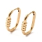 Brass Hoop Earrings, Oval, Light Gold, 24x4.5mm