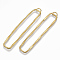 Brass Filigree Big Pendants, Nickel Free, Rectangle, Raw(Unplated), 60.5x12x1mm, Hole: 1.5xx4mm