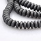 Matte Style Electroplate Non-magnetic Synthetic Hematite Rondelle Beads Strands, Platinum Plated, 4x2mm, Hole: 1mm, about 200~210pcs/strand, 15.5 inch
