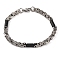 Tarnish Resistant PVD Vacuum Plating 201 Stainless Steel Column Byzantine Chain Bracelets, with 304 Stainless Steel Clasps, Stainless Steel Color, 9-1/8 inch(23cm)