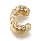 Rack Plating Brass Micro Pave Clear Cubic Zirconia Beads, Long-Lasting Plated, Cadmium Free & Lead Free, Real 18K Gold Plated, Letter C, 8x6x3mm, Hole: 0.8mm