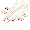PVD Vacuum Plating Rhinestone Stud Earrings and Pendant Necklaces Sets, with 304 Stainless Steel Findings, Star, Golden, Mixed Color, 17.60~18.31 inch(44.7~46.5cm), 7mm, Pin: 0.7mm
