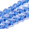 Transparent Glass Beads, Faceted, Plum Blossom, Royal Blue, 10x10x7mm, Hole: 1mm
