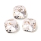 Glass Rhinestone Cabochons, Pointed Back & Back Plated, Faceted, Square, Rosaline, 6x6x3.5mm