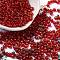 Glass Seed Beads, Silver Lined, Round Hole, Round, FireBrick, 4x3mm, Hole: 1.2mm, 6429pcs/pound