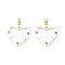 Rack Plating Brass Micro Pave Colorful Cubic Zirconia Pendants, with Enamel, Cadmium Free & Nickel Free & Lead Free, Real 18K Gold Plated, Heart, White, 21x20.5x2.5mm, Hole: 4.5x2mm