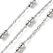 304 Stainless Steel Chains with Beads, Ion Plating(IP), Soldered, with Spool, Stainless Steel Color, 2mm