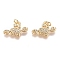 Brass Micro Pave Cubic Zirconia Pendants, with Jump Ring, Long-Lasting Plated, Crab, Clear, Golden, 10x15x2mm, Hole: 1.5mm