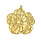 Ion Plating(IP) 304 Stainless Steel Pendants, Flower Charm, Real 18K Gold Plated, 28.5x25.5x2.5mm, Hole: 1.6mm