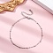 Brass Satellite Chains  Bracelets for Women, Cadmium Free & Lead Free, 901 Stainless Steel Clasp, Platinum, 8-1/4 inch(21cm)