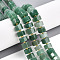 Natural Green Aventurine Beads Strands, with Seed Beads, Octagonal Cylinder, 9.5~10.5x3~7.5mm, Hole: 1mm, about 51~54pcs/strand, 14.96~15.55''(38~39.5cm), Seed Beads: 3x1.5~2mm, Hole: 0.6mm