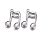 Non-Tarnish 304 Stainless Steel Pendants, Musical Note, Stainless Steel Color, 29x19x3mm, Hole: 1.8mm