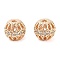 Brass Micro Pave Clear Cubic Zirconia Beads, Cadmium Free & Nickel Free & Lead Free, Round, Real 18K Gold Plated, 8x7mm, Hole: 1.6mm