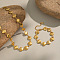 Stainless Steel Shell Link Chain Necklaces & Bracelets Sets for Women, Real 18K Gold Plated