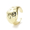 Rack Plating Brass Open Rings, Wide Band Cuff Finger Ring for Women, Long-Lasting Plated, Lead Free & Cadmium Free, Real 18K Gold Plated, Inner Diameter: 17.6mm